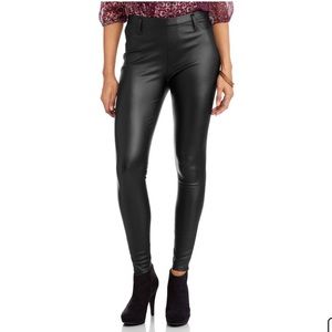Faded Glory | Black Faux Leather Pants | Size 8-10